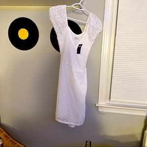 Hollister Eyelet-Puff Sleeve Mini Wrap Dress